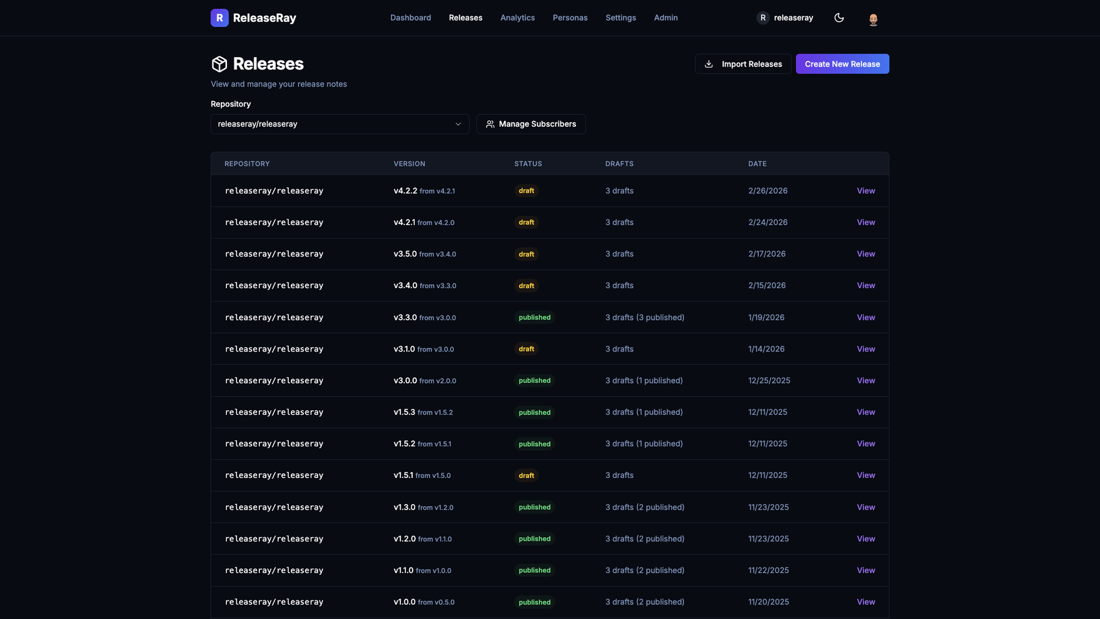 Flexible Release Ranges screenshot